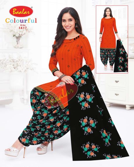 Baalar Colourful 14 Printed Cotton Casual Daily Wear Dress Material Collection